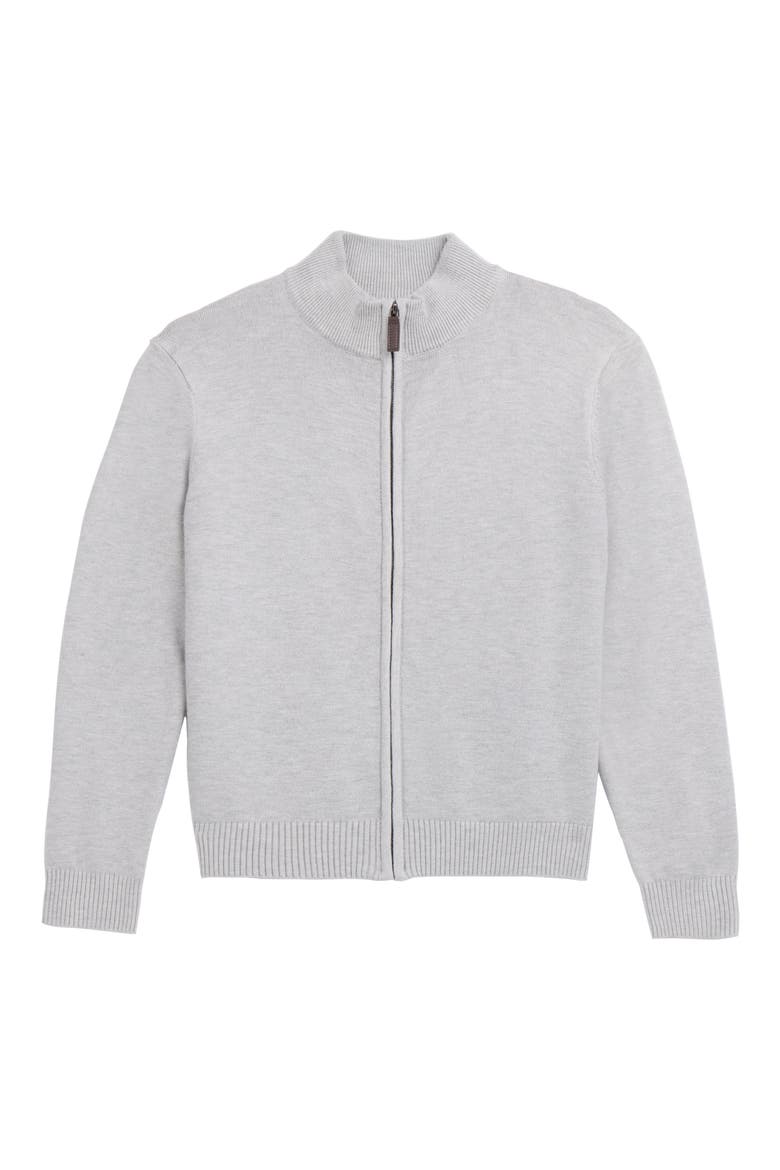 Kids' Full Zip Cardigan Sweater, Main, color, HEATHER GREY