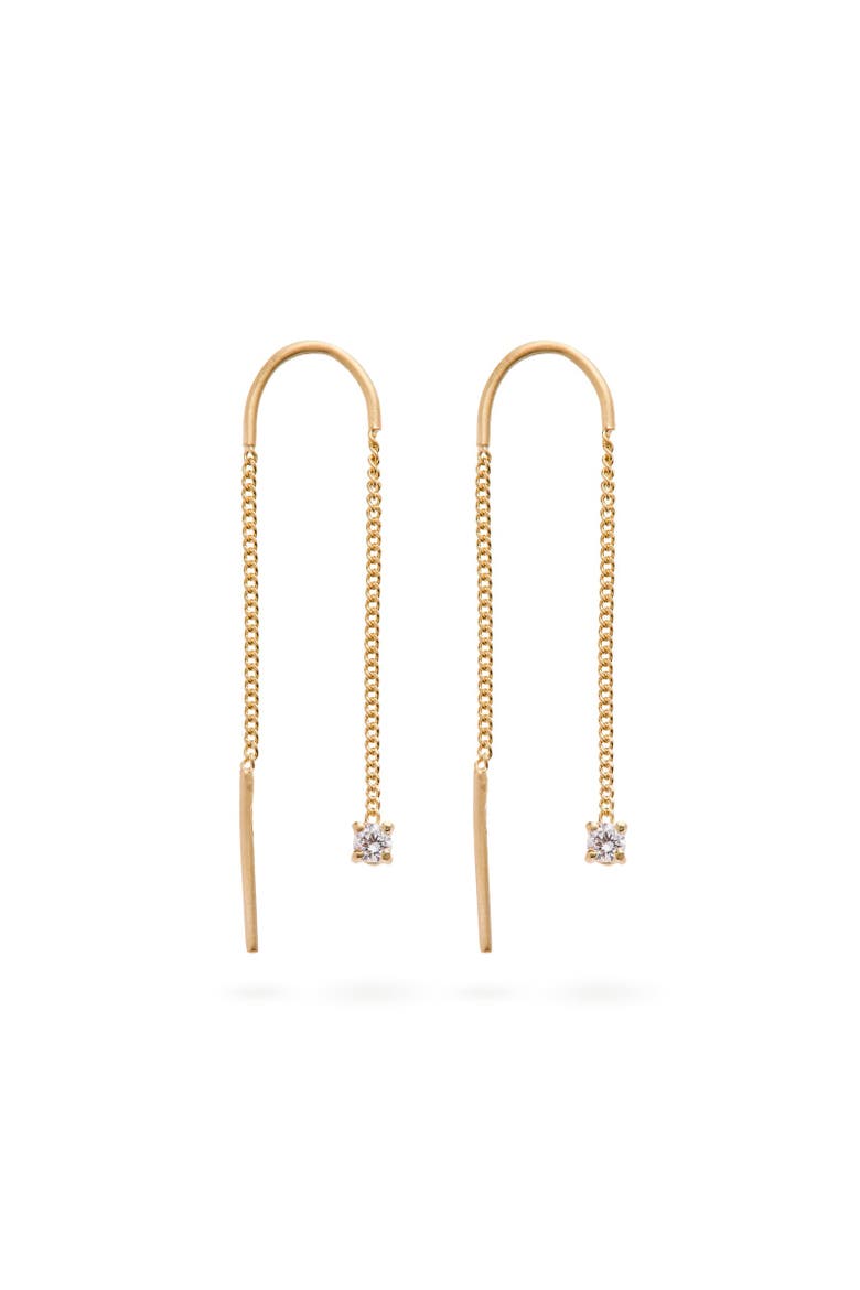 Connection Chain Threader Earrings Diamond, Main, color, Diamond