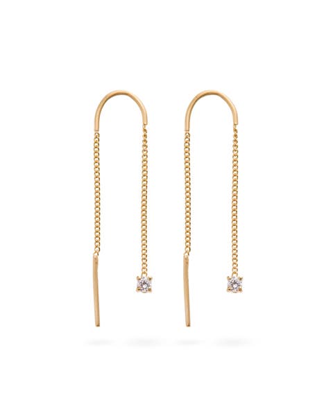 Connection Chain Threader Earrings Diamond