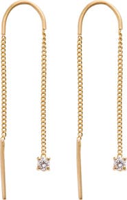 Eloise Jewelry Connection Chain Threader Earrings Diamond