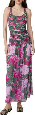 Diane von Furstenberg Lorna Floral Ruched Midi Dress