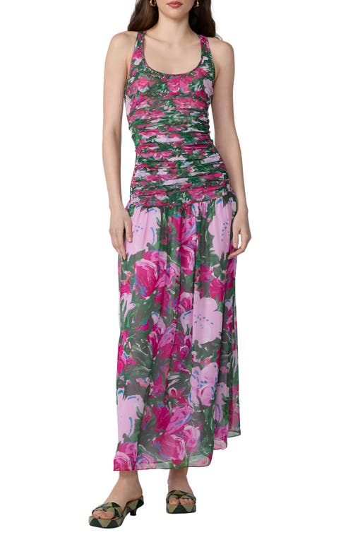 Diane von Furstenberg Lorna Floral Ruched Midi Dress in Provence Gossip Pink at Nordstrom, Size Small