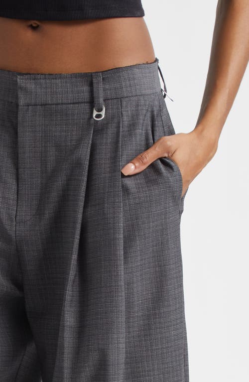 Alexander Wang Pleated Balloon Leg Pants With Detachable Chain Detail In Gray
