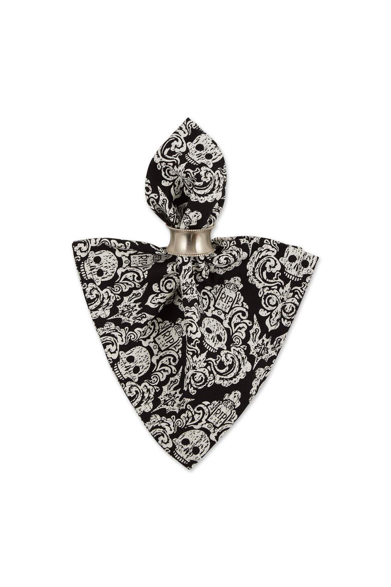 Hallowen Print Napkin Set/6, Alternate, color, Graveyard Damask