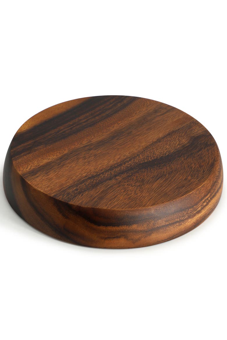 10 Inch Acacia Wood Divided Serving Bowl, Alternate, color, Dark Brown