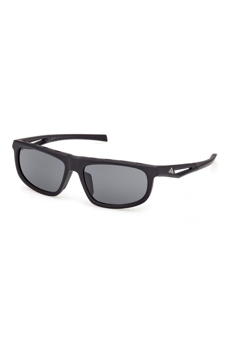 56mm Geometric Sunglasses, Alternate, color, MATTE BLACK / SMOKE