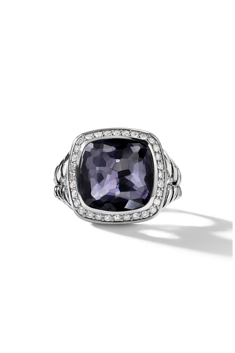 Albion® Diamond Halo Sterling Silver Ring, Alternate, color, BLACK ORCHID