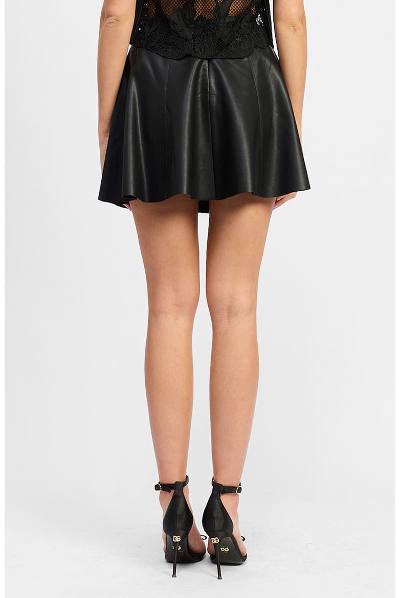 Aileen Faux Leather Miniskirt, Alternate, color, BLACK