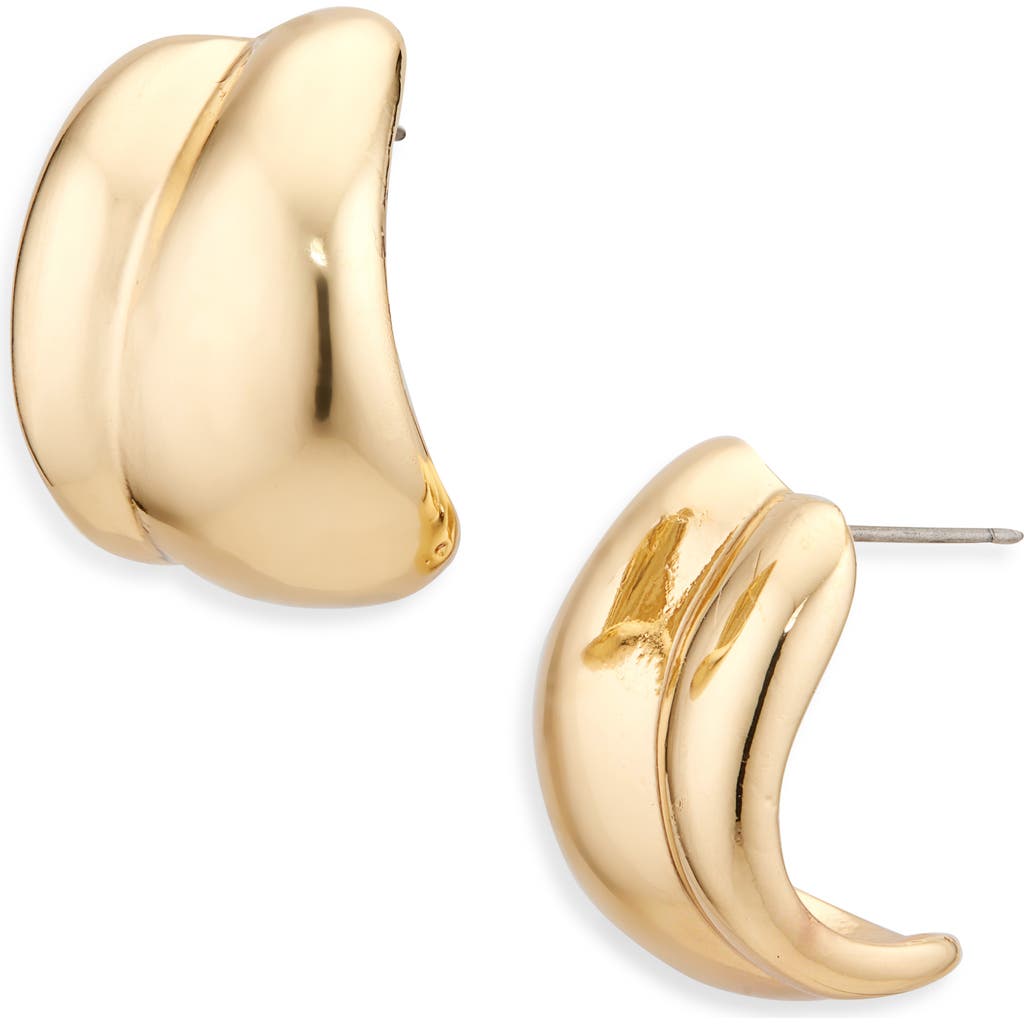 Cara Small Double Line Half Hoop Earrings