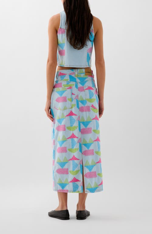 Scalpers Denim Emb Skirt In Purple