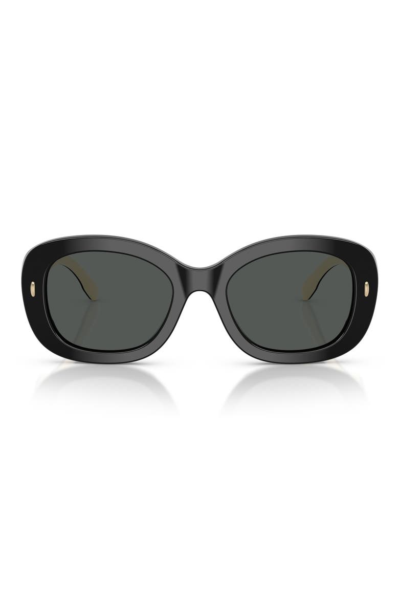 52mm Oval Sunglasses, Main, color, BLACK / DARK GREY