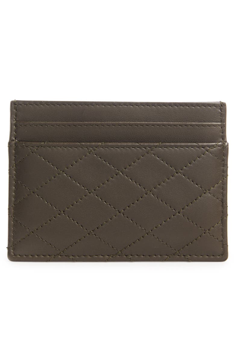 Saint Laurent Quilted Leather Card Case, Alternate, color, 