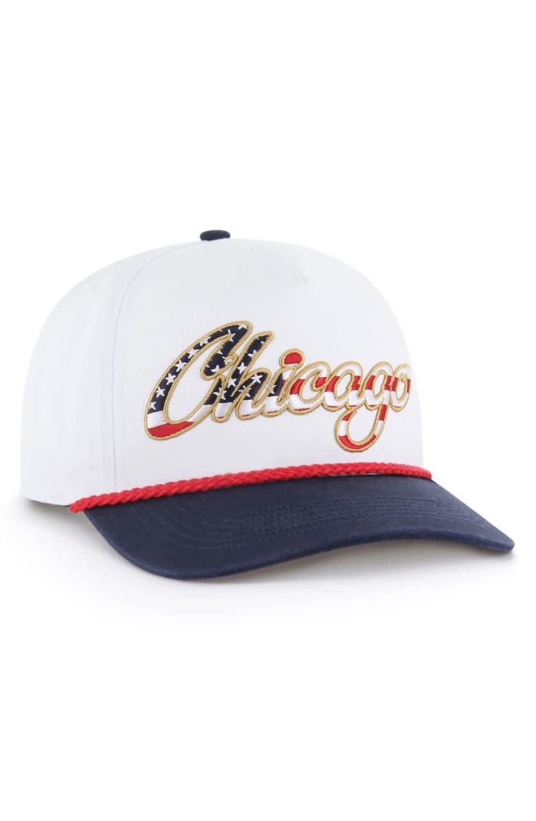 '47 Men's '47 White Chicago Bears Patriotic Overhand Hitch Adjustable Hat, Main, color, White