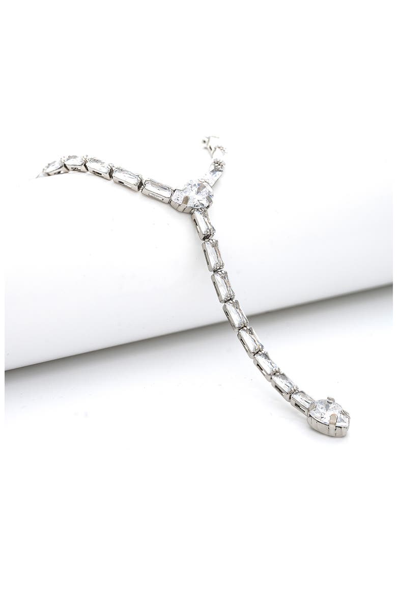 Cubic Zirconia Lariat Necklace, Alternate, color, CZ