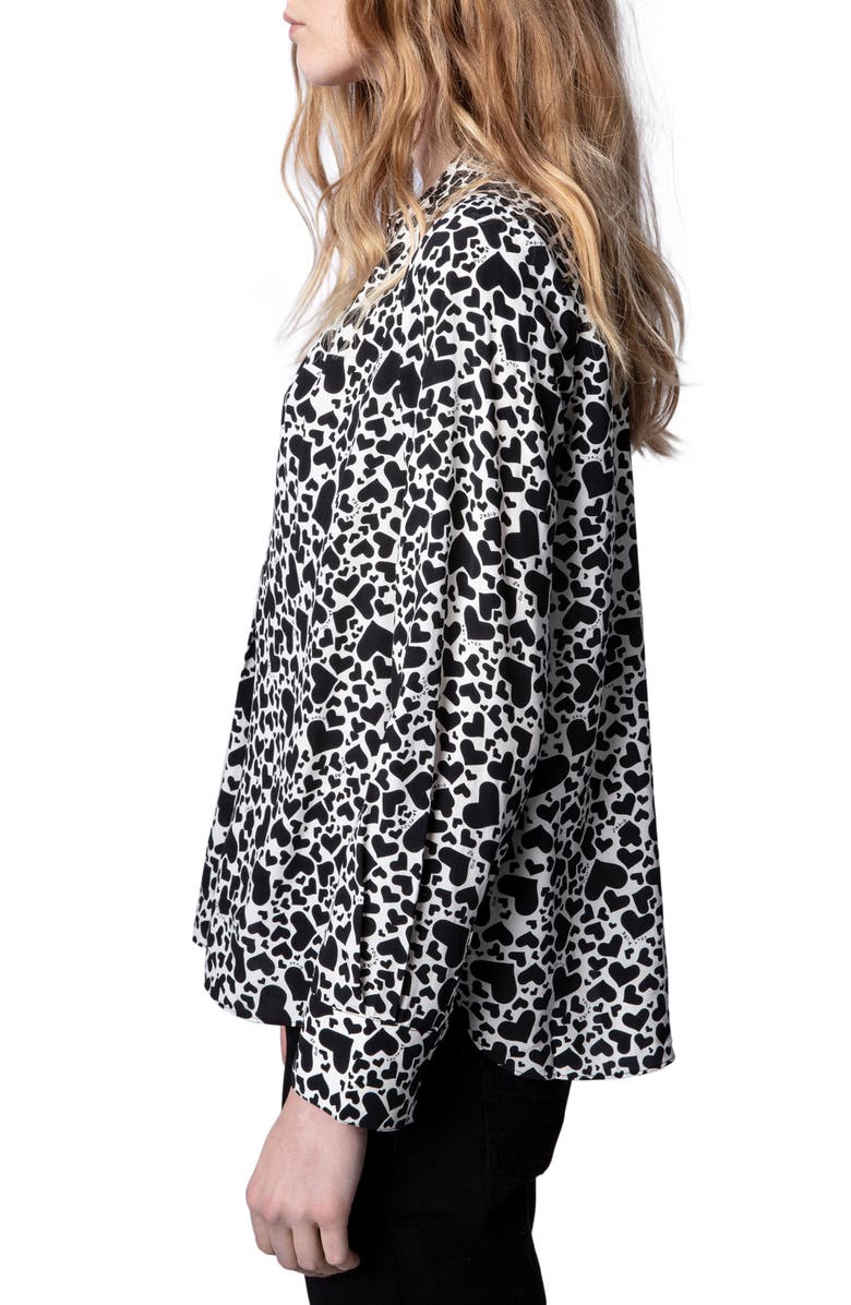 Zadig & Voltaire Tink Heart Print Blouse, Alternate, color, 