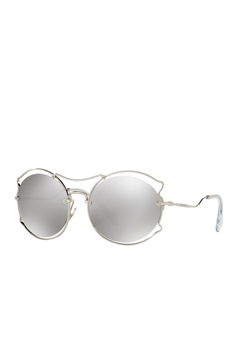 57mm Irregular Framed Sunglasses, Alternate, color, SILVER