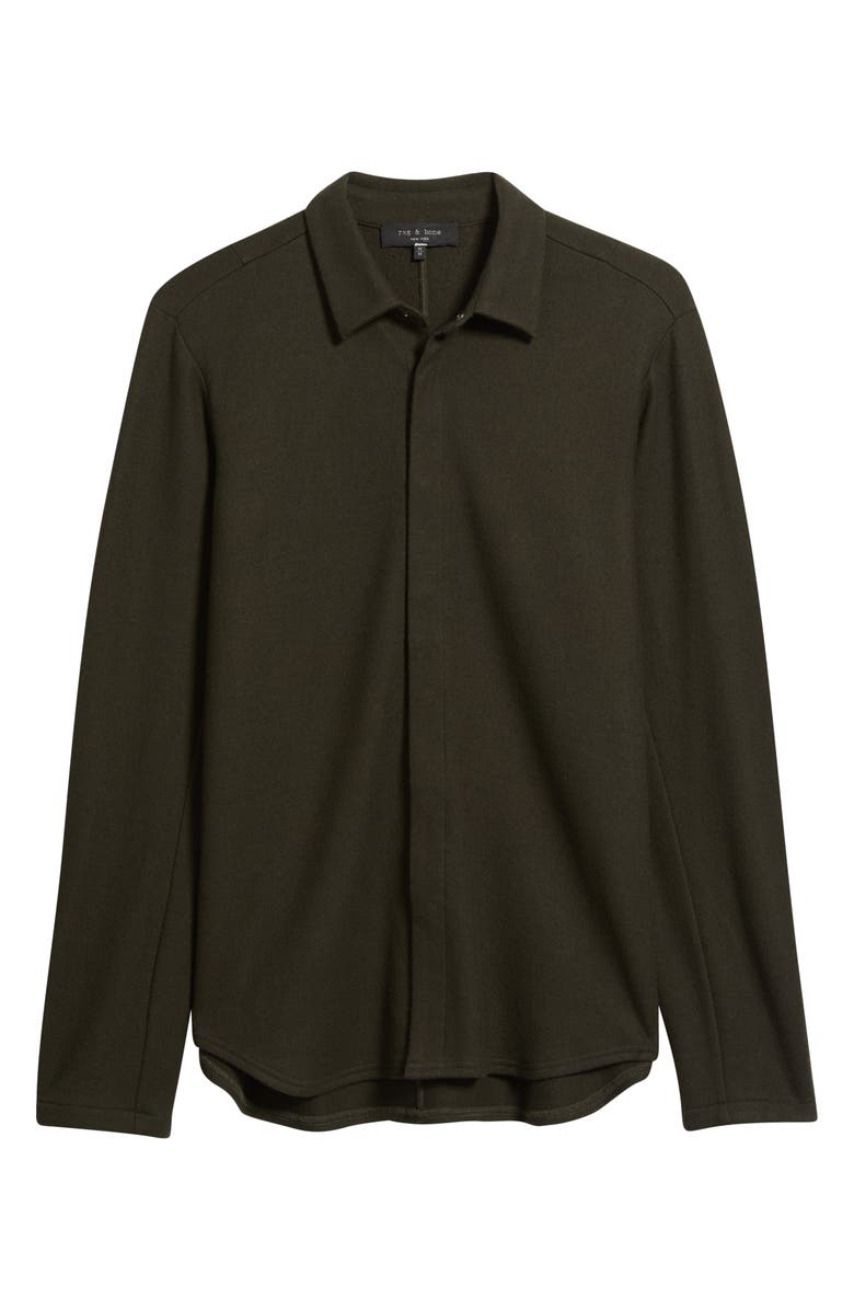 rag & bone Japanese Wool Precision Shirt, Alternate, color, Army