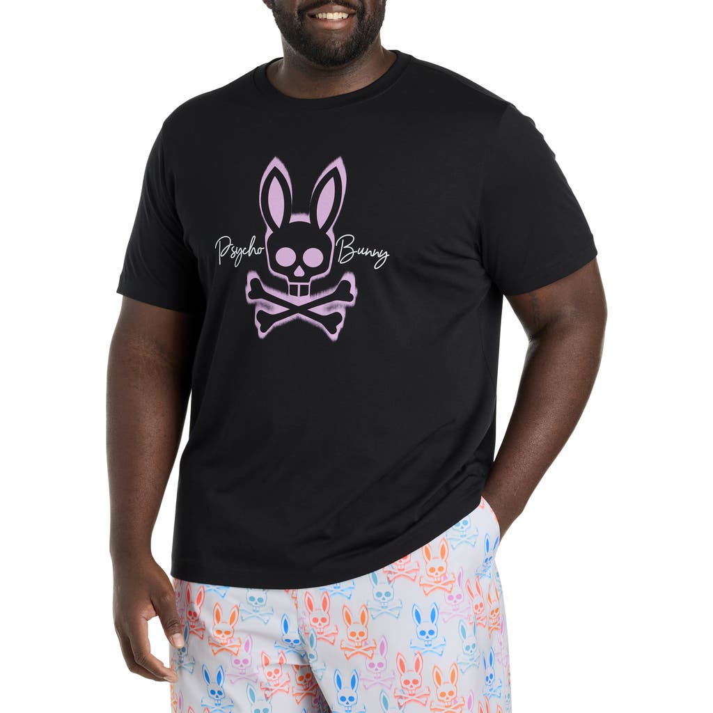 Psycho Bunny Big & Tall Loa Graphic Tee In Black