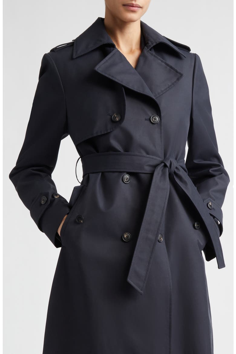 Double Breasted Water Resistant Trench Coat, Alternate, color, 11 BLUE