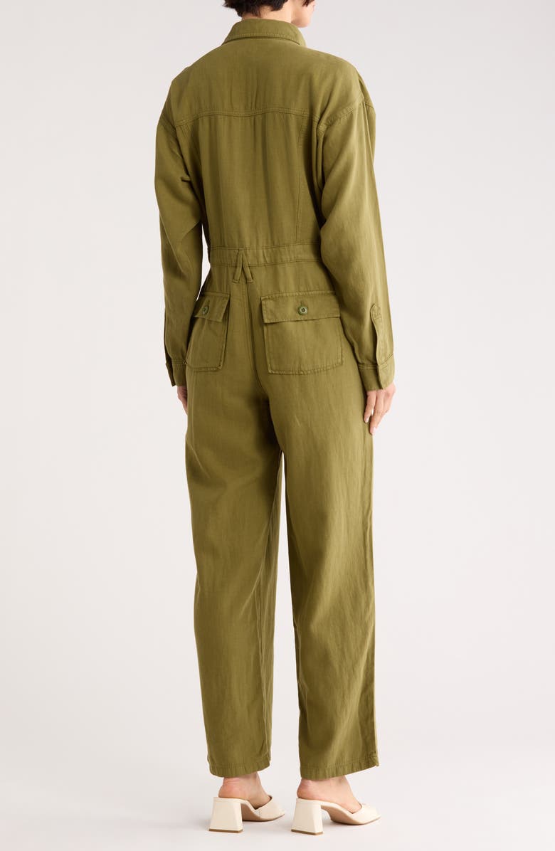Good American Oversize Long Sleeve Lite Jumpsuit, Alternate, color, Martini Olive002