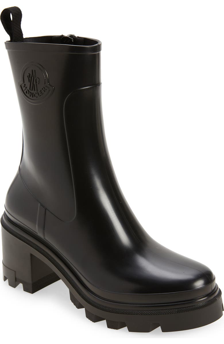 Moncler Loftgrip Block Heel Waterproof Rain Boot, Main, color,
