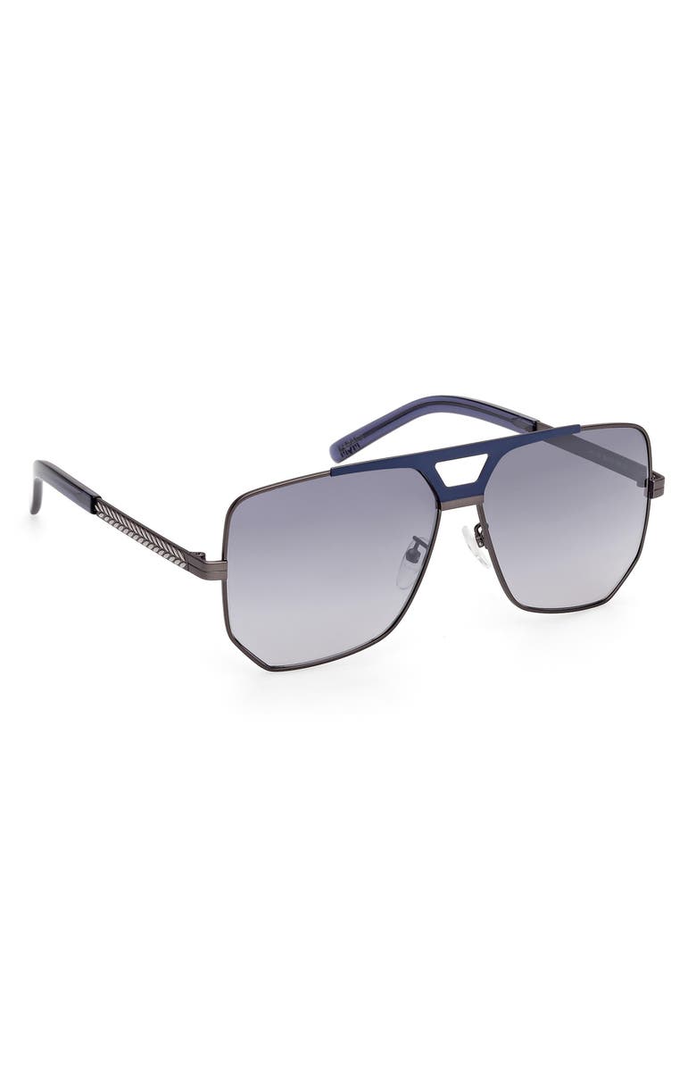 MCM 59mm Polarized Navigator Sunglasses, Alternate, color, Matte Dark Ruthenium / Gradient Smoke