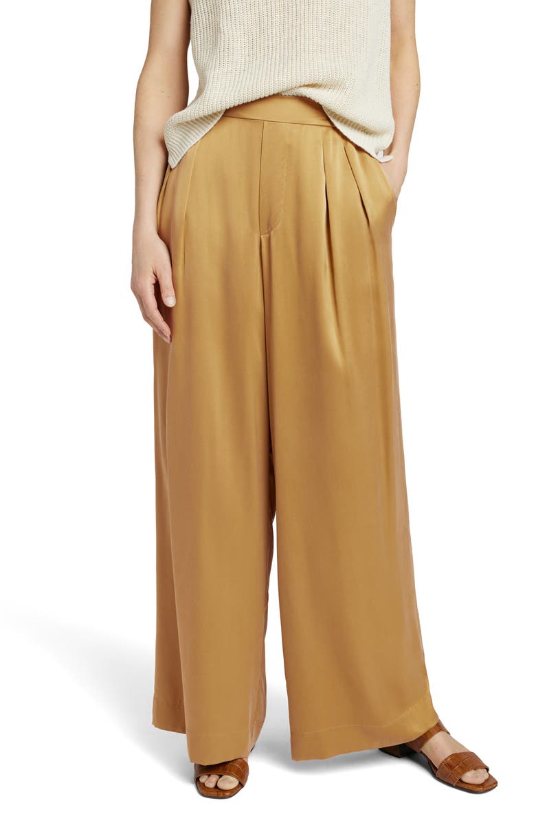 Faherty Gemma Wide Leg Silk Pants, Main, color,