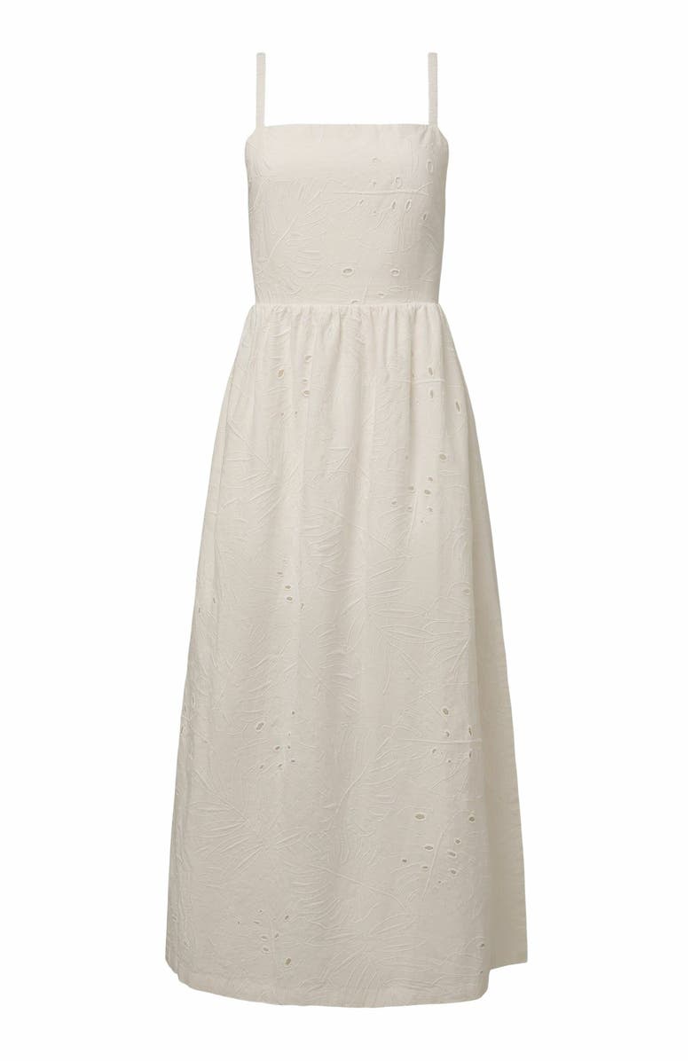 Onia Air Linen Straight Neck Maxi Dress, Alternate, color, White