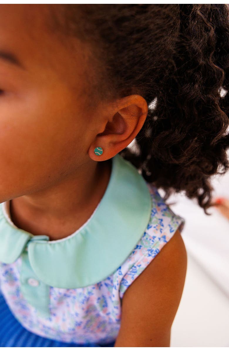 Pip Pop Tennis Ball Stud Earrings, Alternate, color, Green