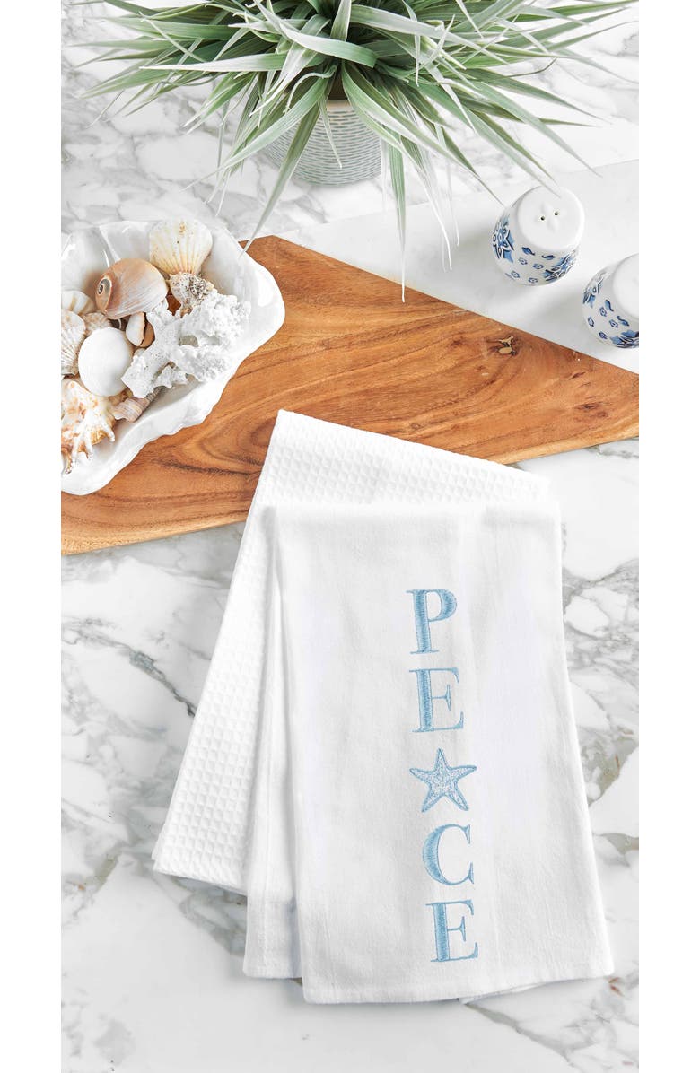 C&F Home "Peace" Starfish Embroidered 100% Cotton Flour Sack Christmas Dishtowel, Alternate, color, 