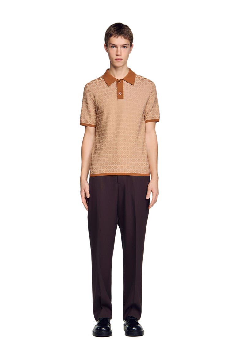 Square Cross polo shirt, Alternate, color, Camel