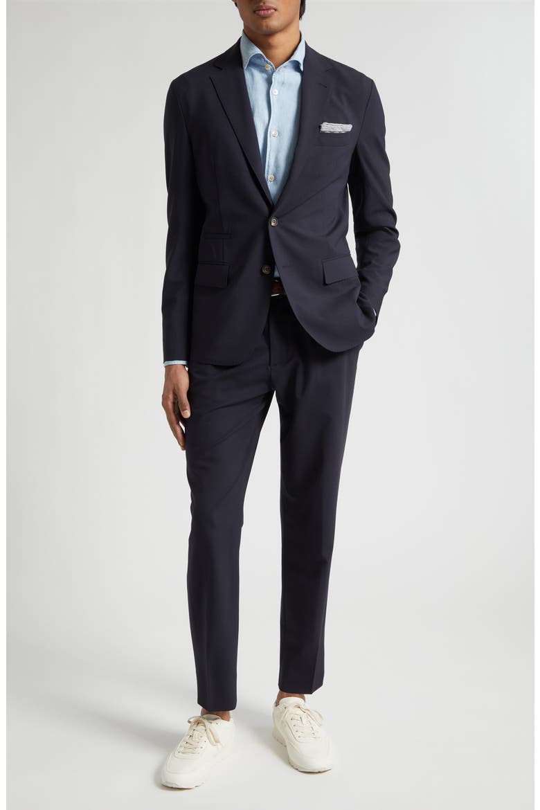 Wool Stretch Gabardine Suit, Main, color, 11N NEW BLUE