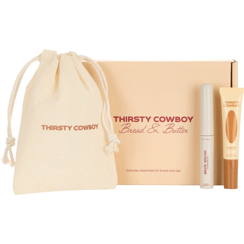 Thirsty Cowboy Bread & Butter Brow Gel & Lip Balm Set $38.95 Value In Transparent