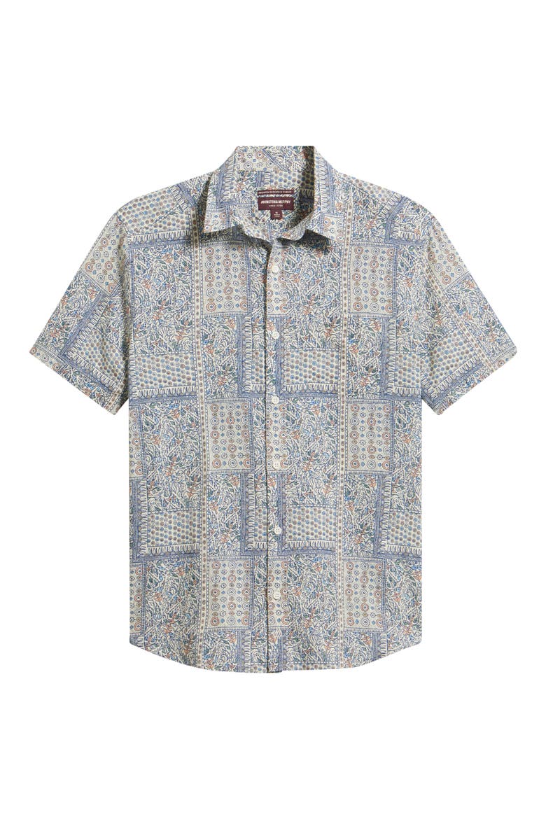 Hampton Stretch Cotton Short Sleeve Button-Up Shirt, Alternate, color, WHITE MULTI BANDANA