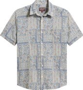 Johnston & Murphy Hampton Stretch Cotton Short Sleeve Button-Up Shirt