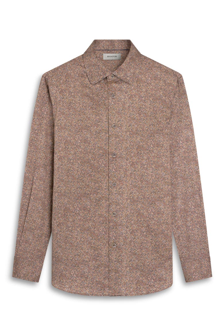 Julian Shaped Fit Long Sleeve Floral Button-Up Shirt, Alternate, color, SIENNA