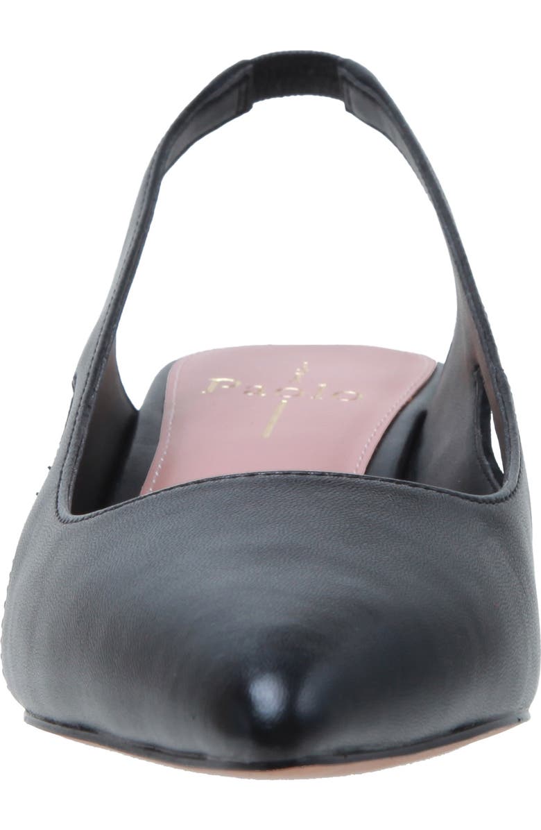 Linea Paolo Corley Pointed Toe Slingback Pump, Alternate, color, Black Napa/ Kid Sue