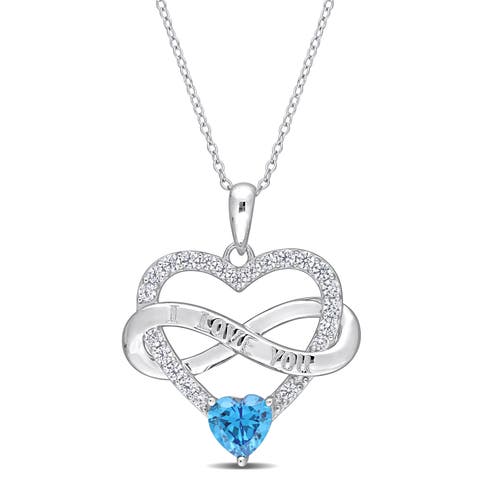 Color Zirconia Infinity Heart Necklace