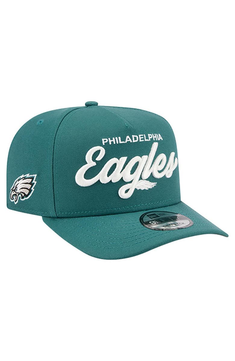 New Era Men
s New Era  Midnight Green Philadelphia Eagles Local Play A-Frame 9FIFTY Snapback Hat, Main, color, Green