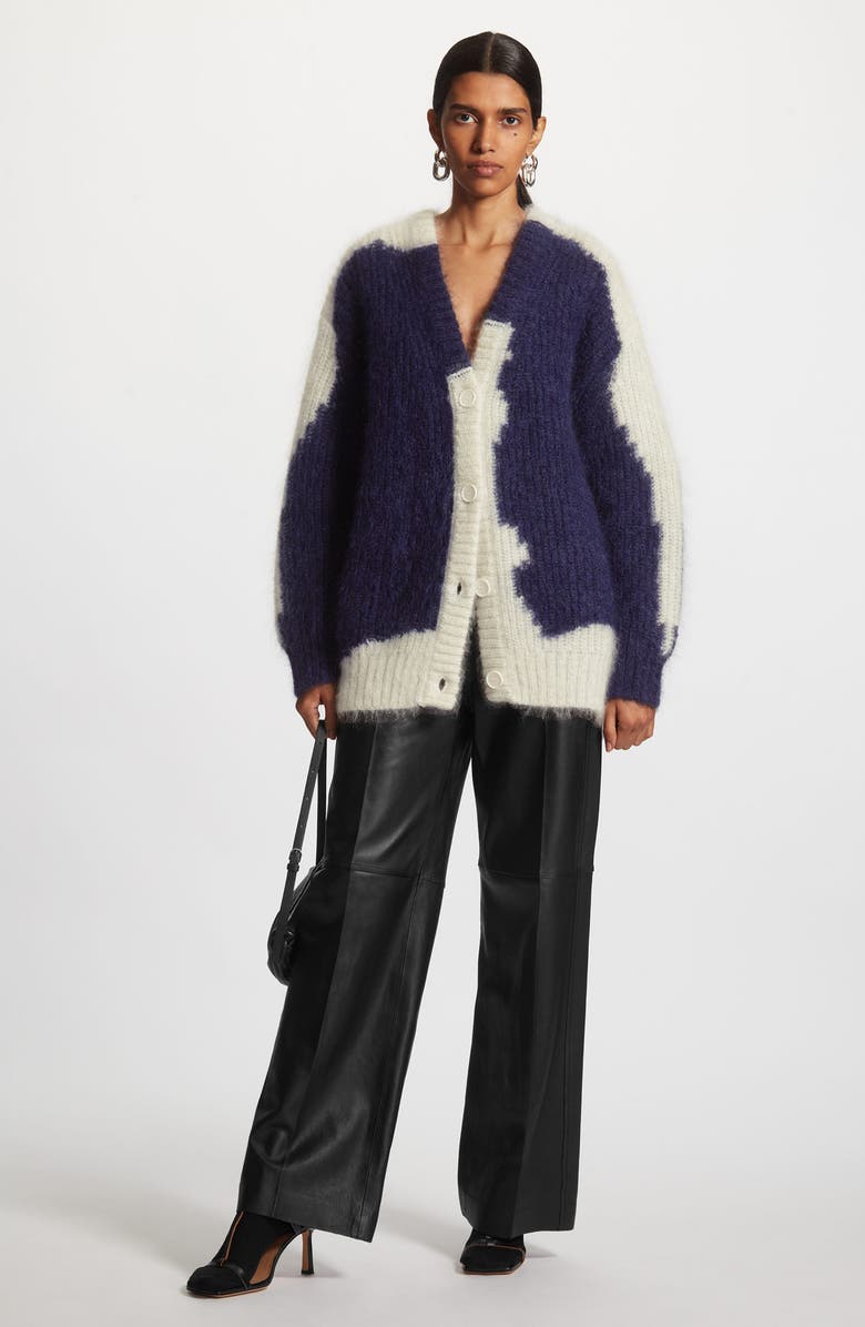 COS Oversize Mohair & Merino Wool V-Neck Sweater, Alternate, color,