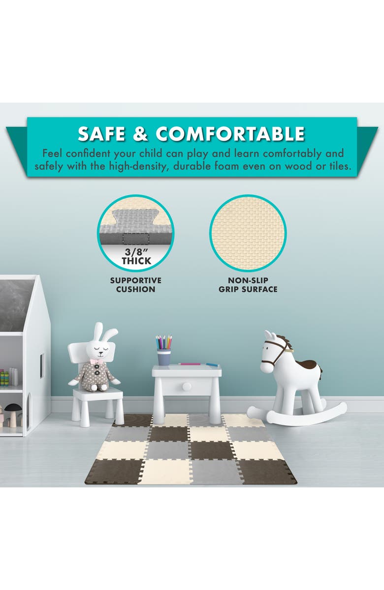 ProsourceFit Kids Solid Floor Play Mat, Alternate, color, Brown-Beige-Gray