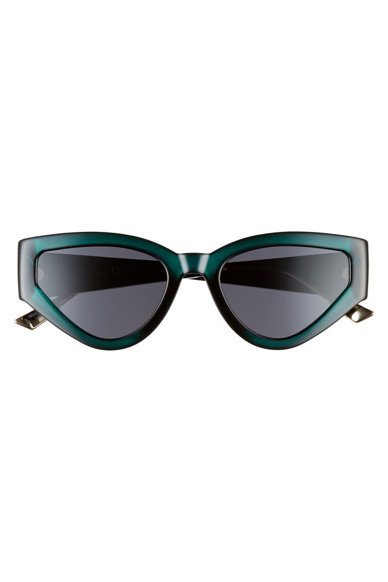 Catstyle1 53mm Cat Eye Sunglasses, Alternate, color, GREEN/ GREY AR