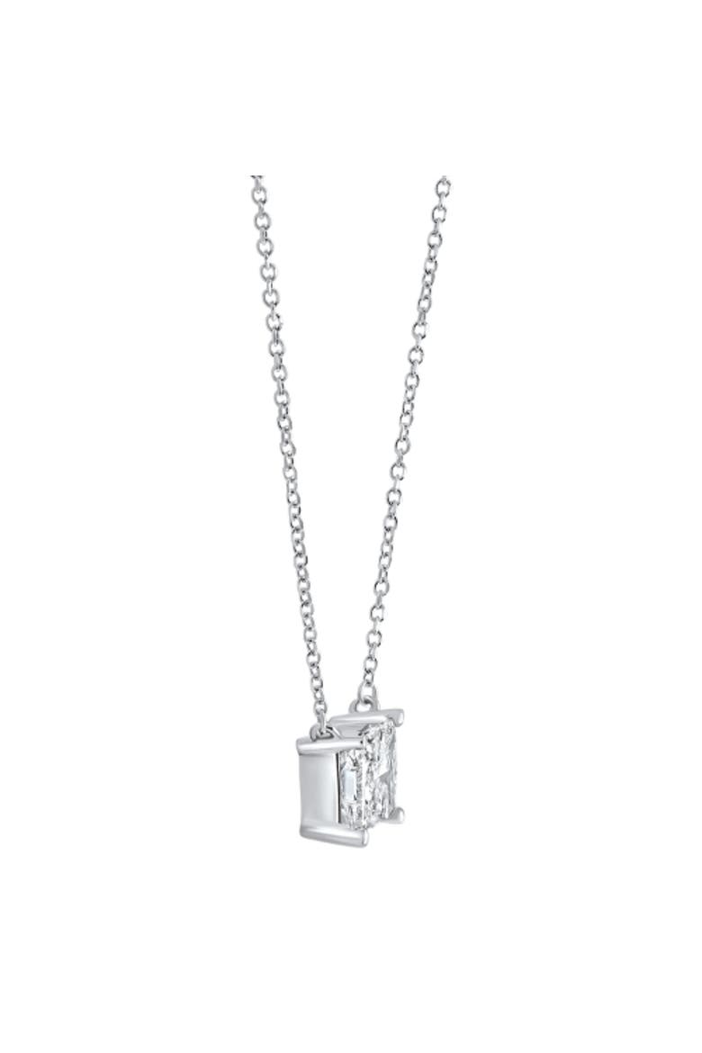 Diamond "M" Initial Pendant 18" Necklace 14K Gold Lab Grown, Alternate, color, 14k White Gold