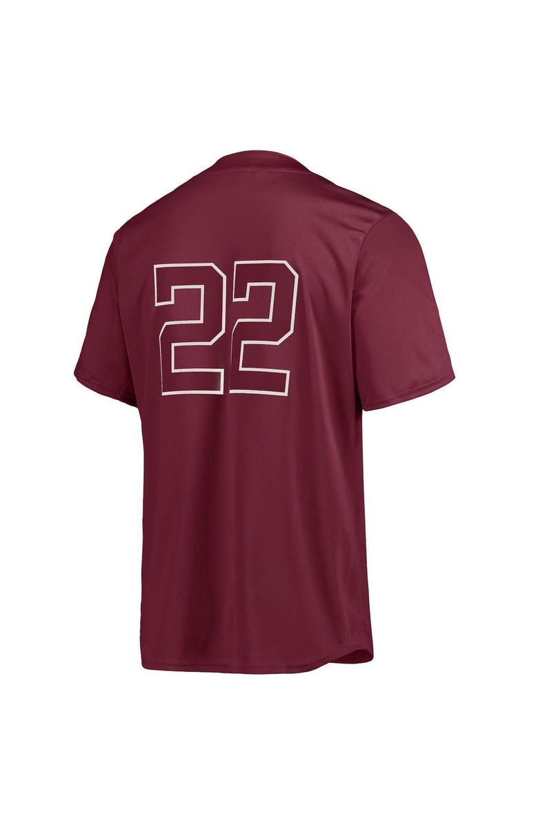 adidas Men's adidas #22 Maroon Mississippi State Bulldogs Button-Up Baseball Jersey, Alternate, color,