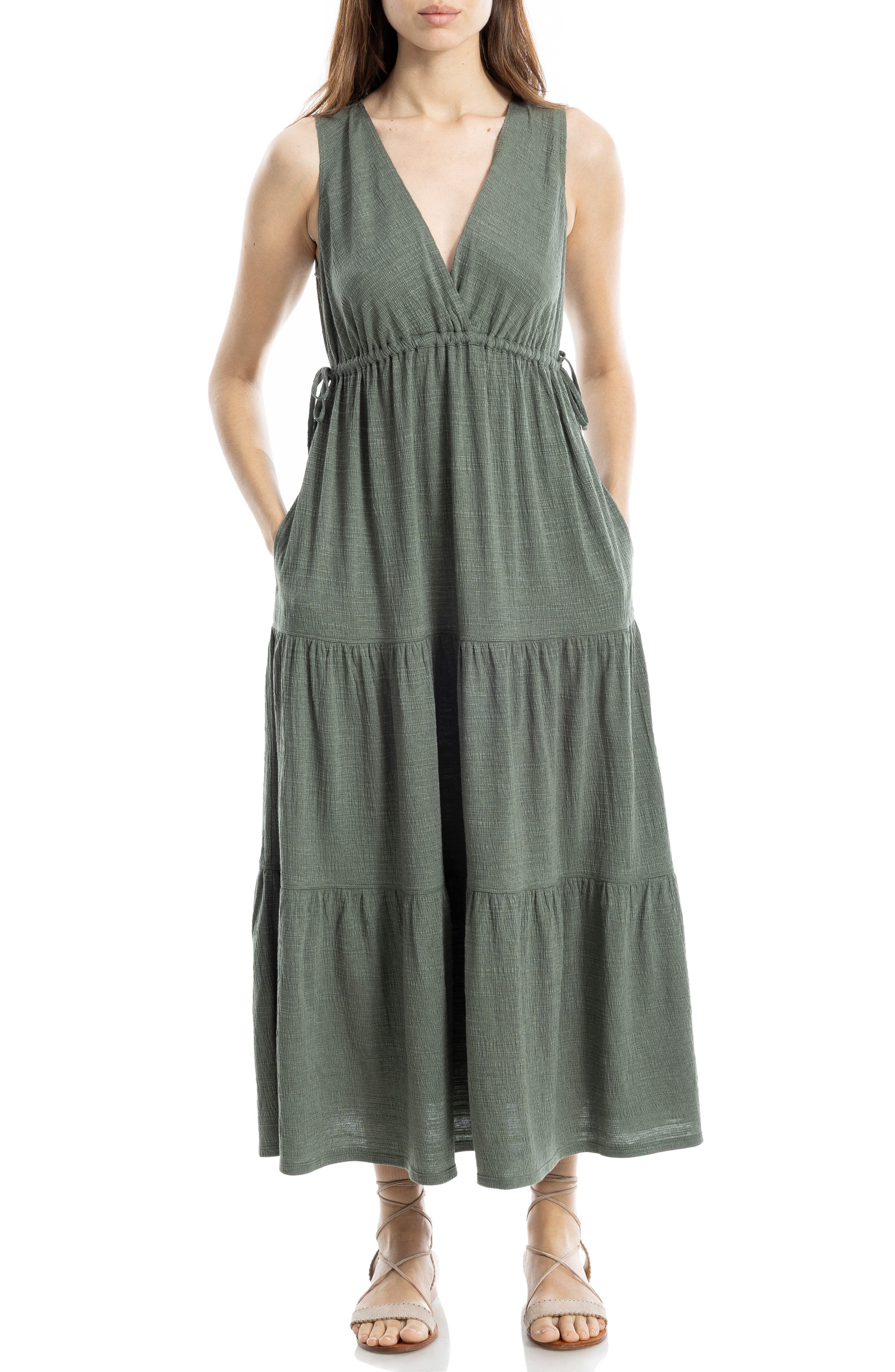 V-Neck Sleeveless Tiered Maxi Dress - image 3