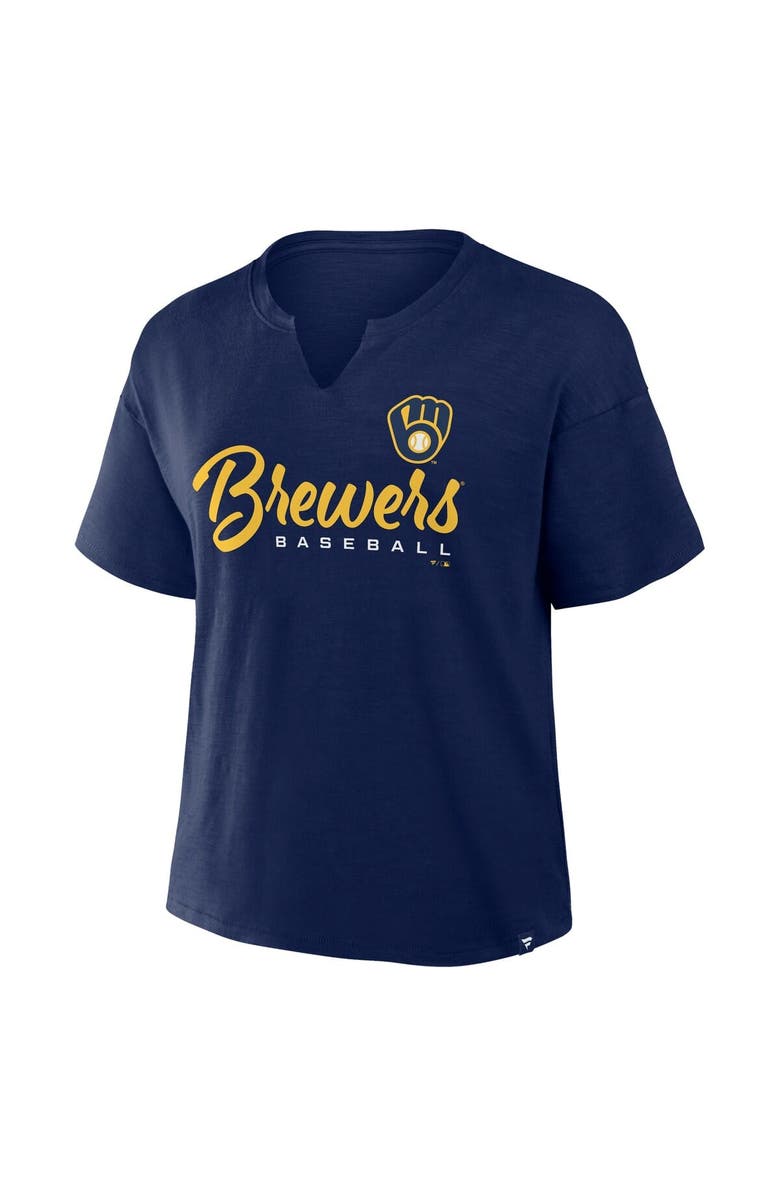 FANATICS Women's Fanatics Navy Milwaukee Brewers Fan Fave Stadium Slub T-Shirt, Alternate, color, 