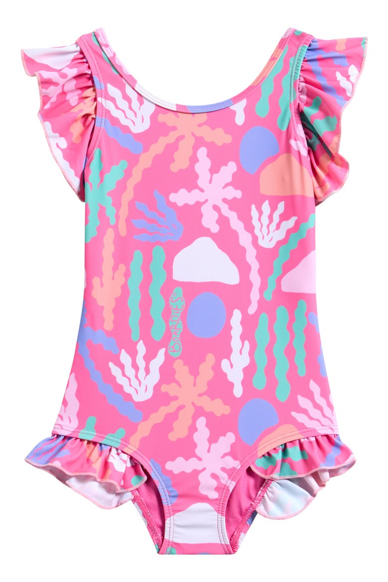 Kids' Palm Springs Ruffles One-Piece Swimsuit, Main, color, PINK