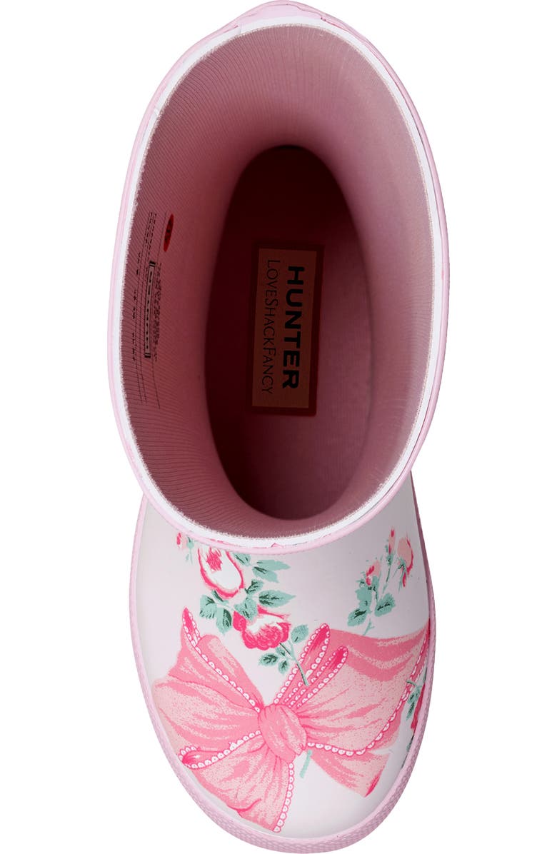 Hunter x LoveShackFancy Kids' First Classic Rain Boot, Alternate, color, Rosa Beaux Mint Pink