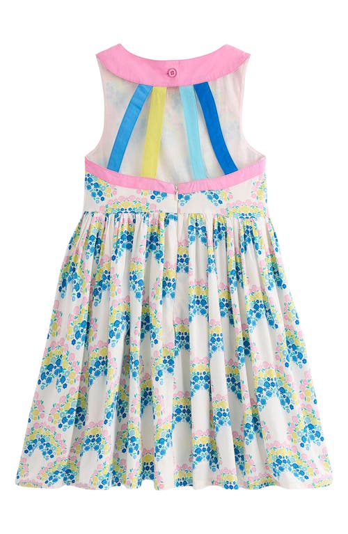 Mini Boden Kids' Harlow Shell Print Strappy Cotton Sundress In Soft Ivory Rainbow Shells