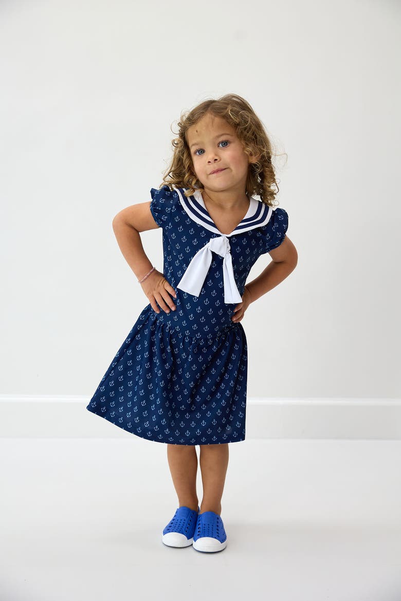 Girls Sailor Tennis Skort Dress, Alternate, color, Navy